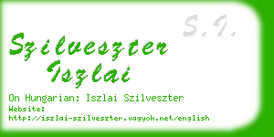 szilveszter iszlai business card